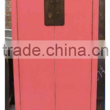 Chinese Antique Pink Wardrobe / Wedding Cabinet