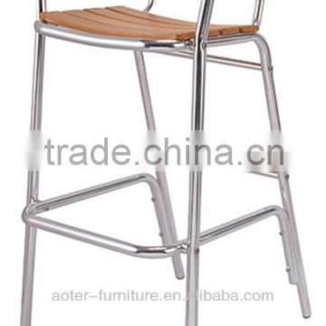 Outdoor aluminium wood bar long chair