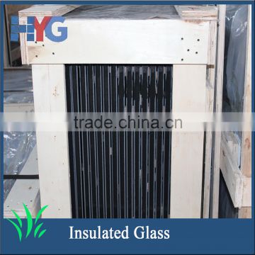 Interior office door with laminated insulated glass window in glass factory