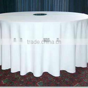 Graceful white visa polyester table cloth for banquet