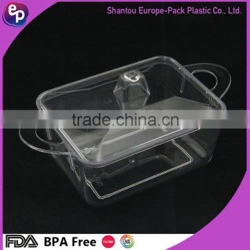 Clear Safe Plastic Disposable Food Packaging Container 70ml plastic fruit plate
