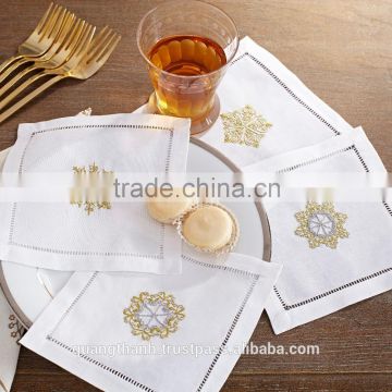 hand embroidery cocktail napkin