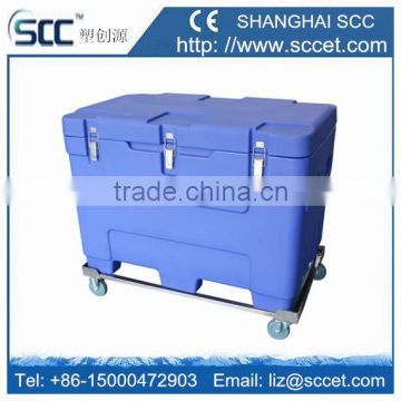 PU insulated Dry ice cooler bin, chilly bin for dry ice for storing dry ice