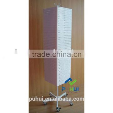 universal four sides pegboard floor spinning display with high quality