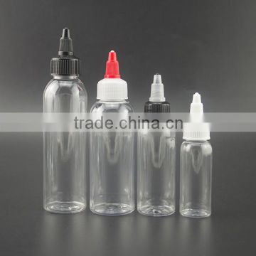 60ml e liquid PET bottle with twist off cap e cig pet dropper bottle with paper box packaging