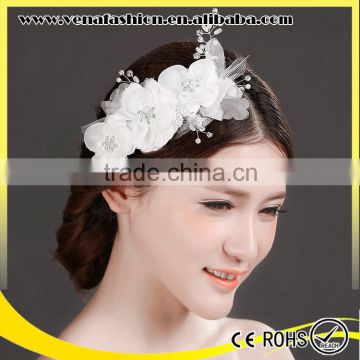 wholesale silk metal rhinestone flowers for rhinestone bling headbands