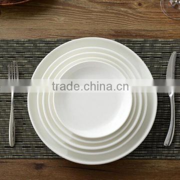 Shenzhen factory wholesale cheap plain ceramic white dinner plate