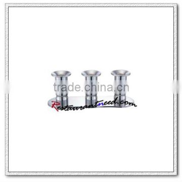 T209 H85mm Stainless Steel Triple Heads Short Candle Holder