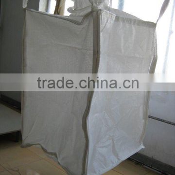 pp white u-panel container bag with fill spout and discharge spout