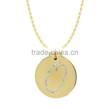14k Yellow Gold Plating Collection In Number '0' Customize Design Pendants