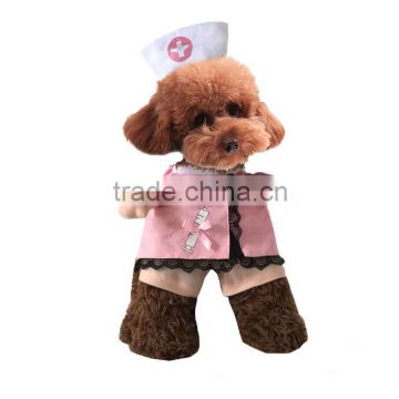 fancy Holloween cosplay lace pink nurse uniform cat dog pet wear pet apparel