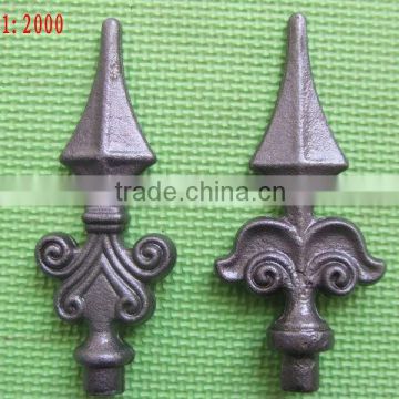 ornamental wrought iron railings or fence forged spearhead