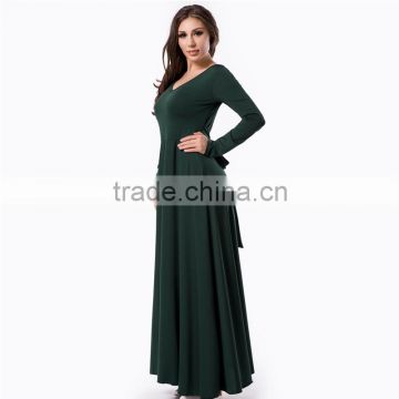 Hot selling new design long maxi dress long sleeve one-piece dress