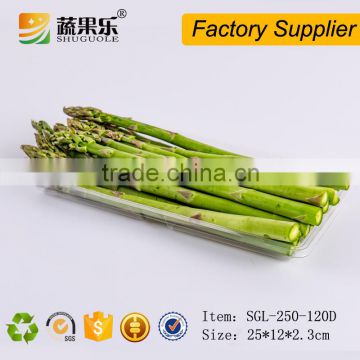 Disposable plastic fruit and vegetable packing tray for supermarket