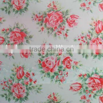 100% Polyester Floral Printed Satin Fabric for Dress
