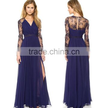 Sexy Lace Chiffon Evening Party Cocktail Long Dress Prom Gown