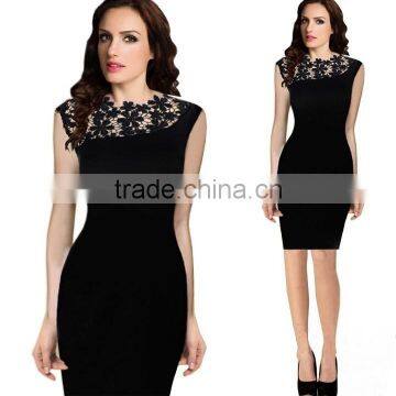 sexy party lace bodycon party dress cap sleeve celebrity crochet black dress