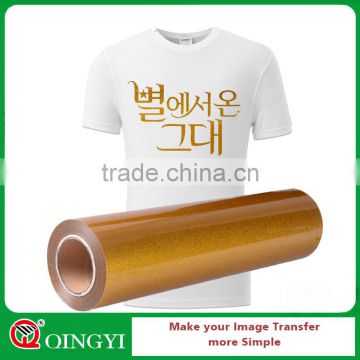 Qingyi heat transfer factory wholesale 8 colors glitter iron on vinyl rolls