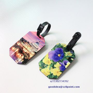 Sublimation MDF Luggage Tag Creative printing Suitcase ID Travel Address Holder Boarding Tags Fun