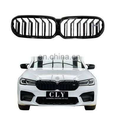 For 5 series double slat 2021-IN gloss black ABS grille for bmw g30 LCI car grills