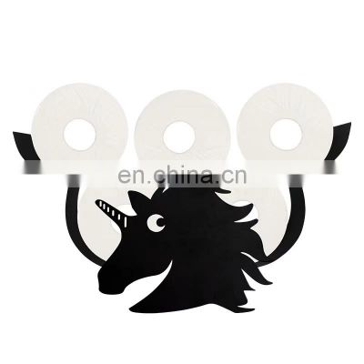 Unique Bathroom funny horse animal decorative toilet paper roll towel holder for and storage stand black