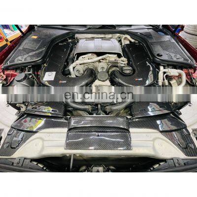 Perfect Fitment Aerodynamic Car Engine Replacement Dry Carbon Fiber Material Cold Air Intake Filter For BENZ W205 C63