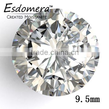 9.5mm Wholesale Esdomera White Color Moissanite Loose Stones Round Brilliant Cut EF Color