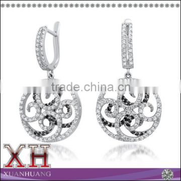925 Sterling Silver Round Shape Vintage Design Earrings