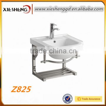 competitive price elegant bathroom basin with stainless steel holder