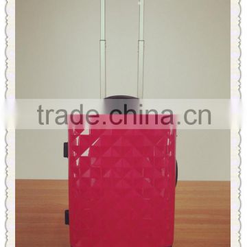 ABS + PC film luggage 360 degree rotational wheels/built in luggage