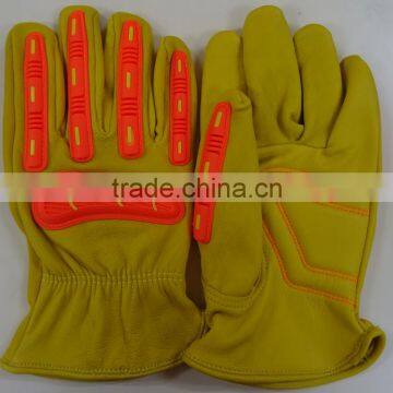 leather mechanic gloves, working leather gloves; mechanic gloves