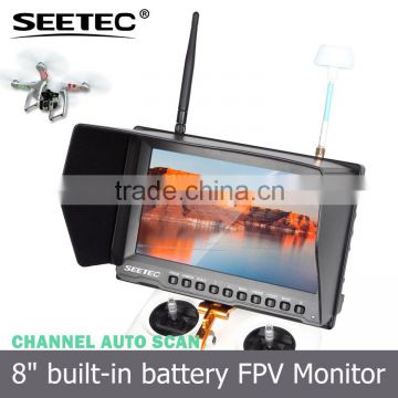 8" wireless audio video transmitter receiver lcd monitor high resolution DC output drone helicopter