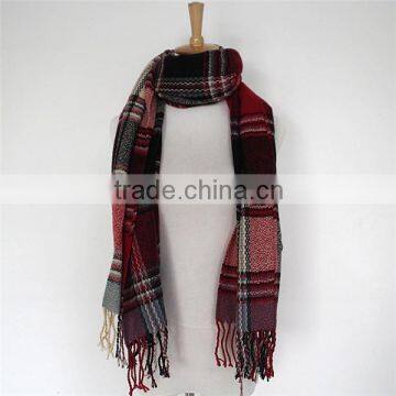 New coming different types 100% acrylic shawl plaid scarf wholesale