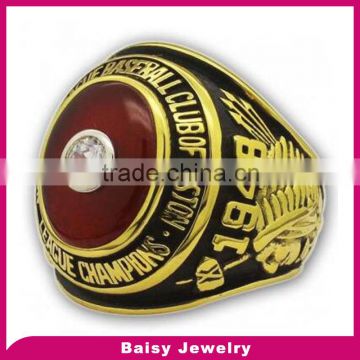 china factory cheap custom gold plated 316l stainless steel fantasy hockey championship rings