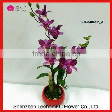 Long Stem Flowers Potted Artificial Inoor Decorative Flowers Purple