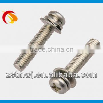 combination screw with flat washer and spring
