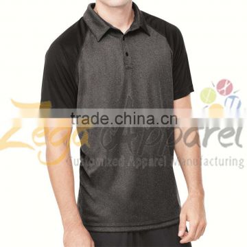 Zega Self collar Raglan sleeve snap button gold stitching polo shirt