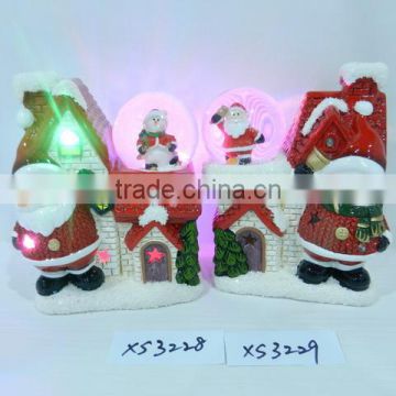 2014 Hot Sales Ceramic Christmas Santa Claus House Ornaments
