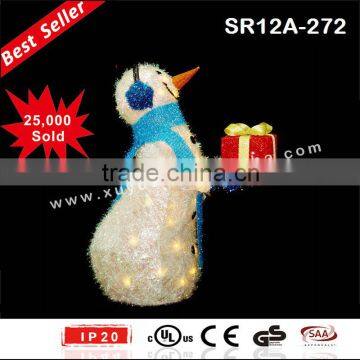 Outdoor lighted up led snowman decoration