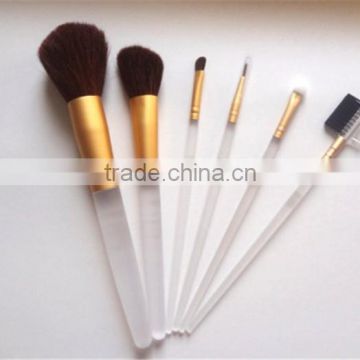 6pcs Facial Painting Brush Resin Handle Travel Cosmetic Brush Set with White Makeup Case