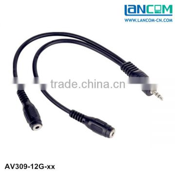 Wholesale Stereo cable adaptor 3.5mm AV audio Male to Female cable