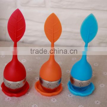 wholesale reused colorful cute high quality silicone stainless tea infuser