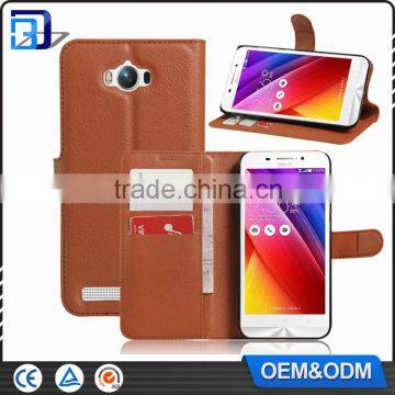 New Products 2016 Lychee Skin Stand PU Leather Case Filp Cover For Asus Zenfone Max ZC550KL With Card Holder Low Price China
