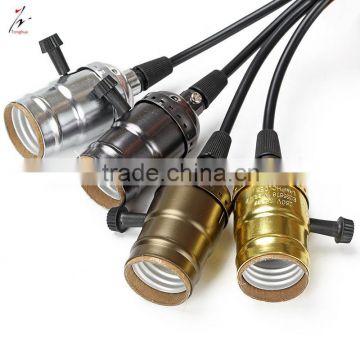 Types of Aluminum Lamp holders E27 with electric wire cable