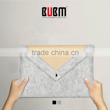 2015 BUBM Grey Pure Wool Felt Fabric Carrying 13 inch Computer Notebook Case Bag