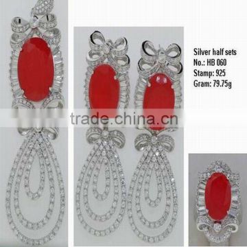 Hot Sale Natural Stone 925 Sterling Silver Set jewellry HB060