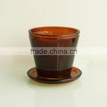 Unique colored plant pot with tray wholesale garden pot