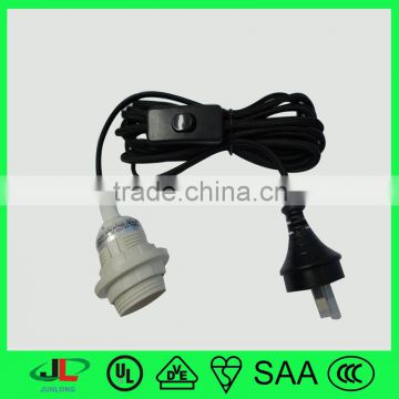SAA approved salt lamp socket Australia 2 pin plug with 303 switch and E27 lamp holder