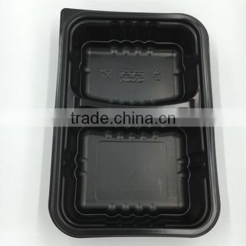 Disposable plastic microwave safe food container 2 compartments