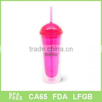 Double wall ice cream top lid with pantone customizd straw mug